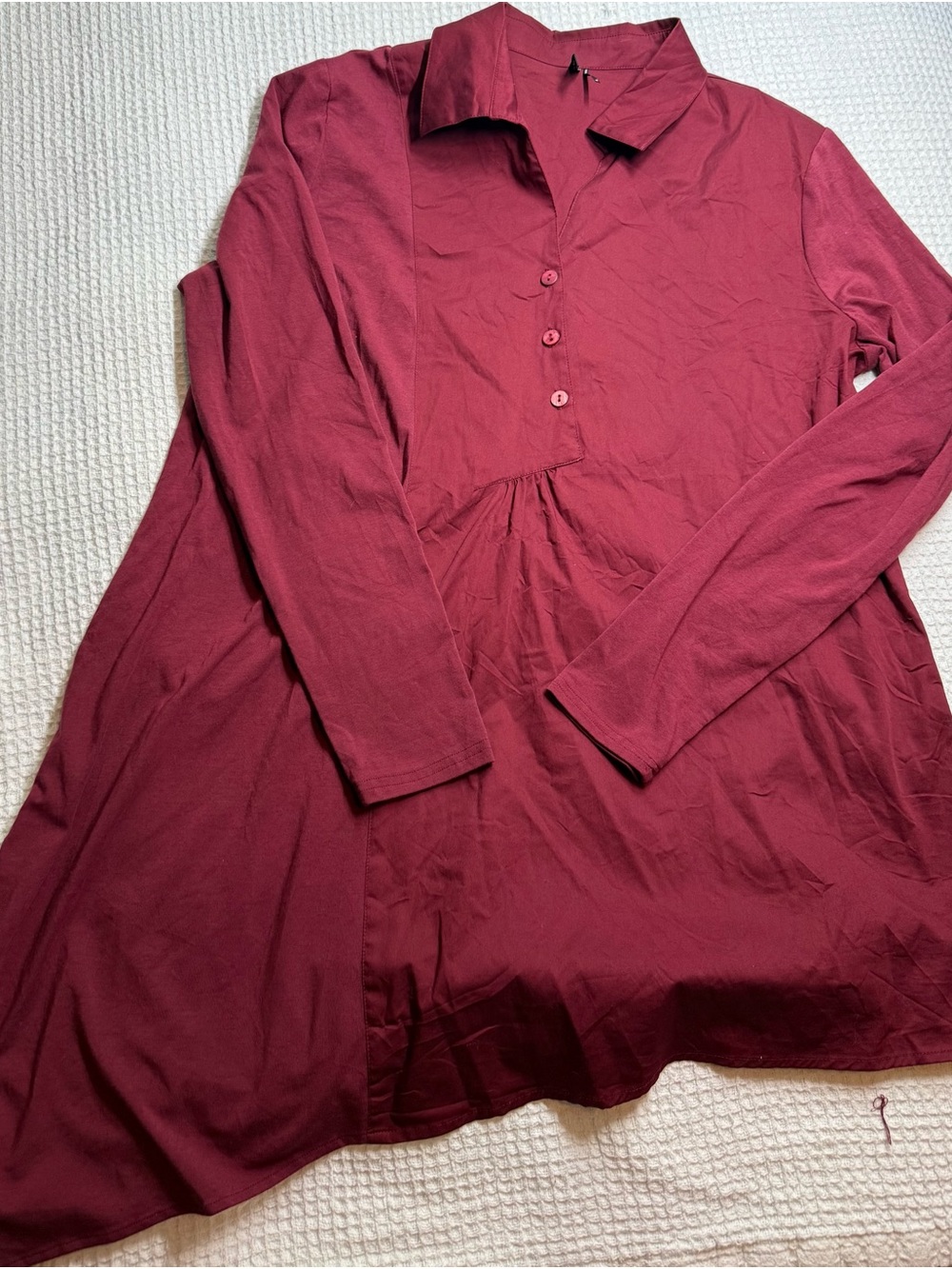 Stella Carakasi Mixed Media Swing Tunic  - Wine